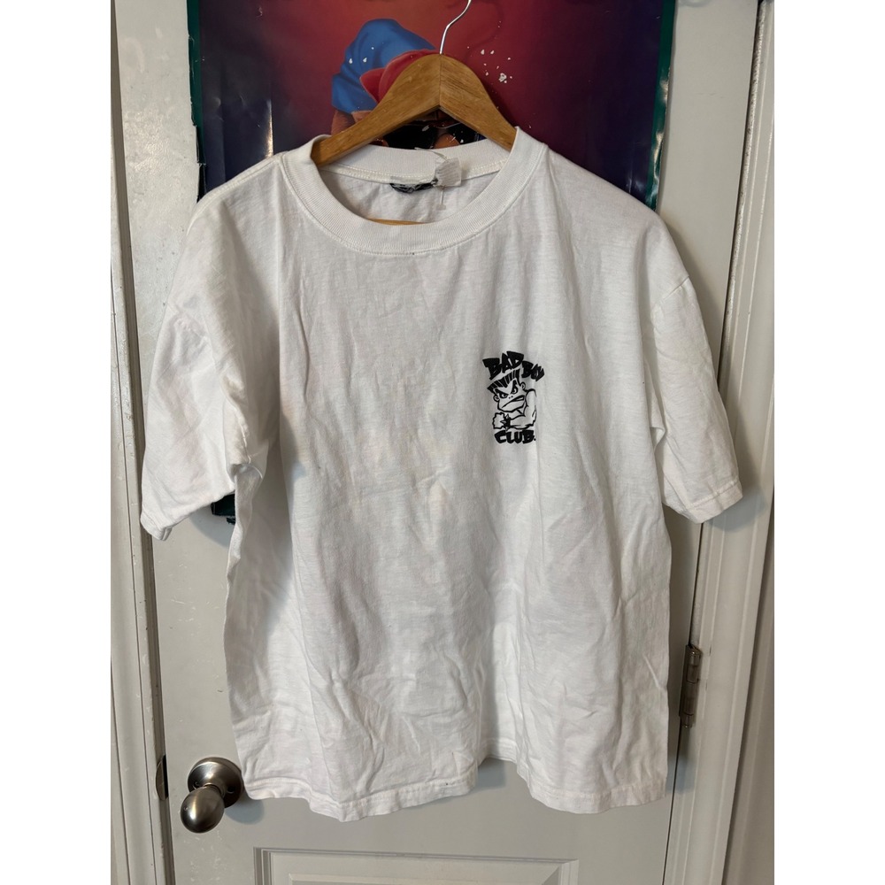 Vintage Bad Boy Club Attitude Is Everything Graphic T-Shirt White Mens XL 90s